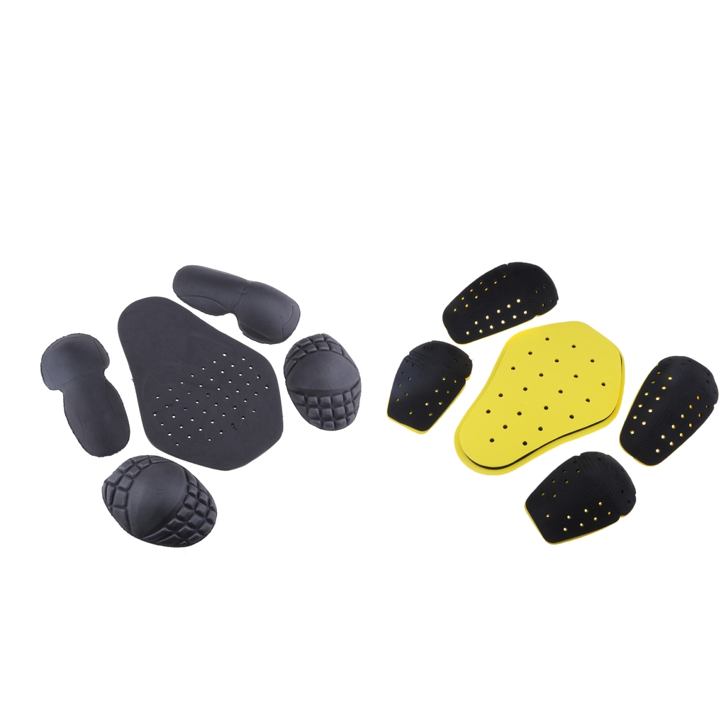 10PCs Triple Density Removable Armor Protective Gear Set for Motorcycle Cycling Biking Biker Jackets, Yellow &amp; Black