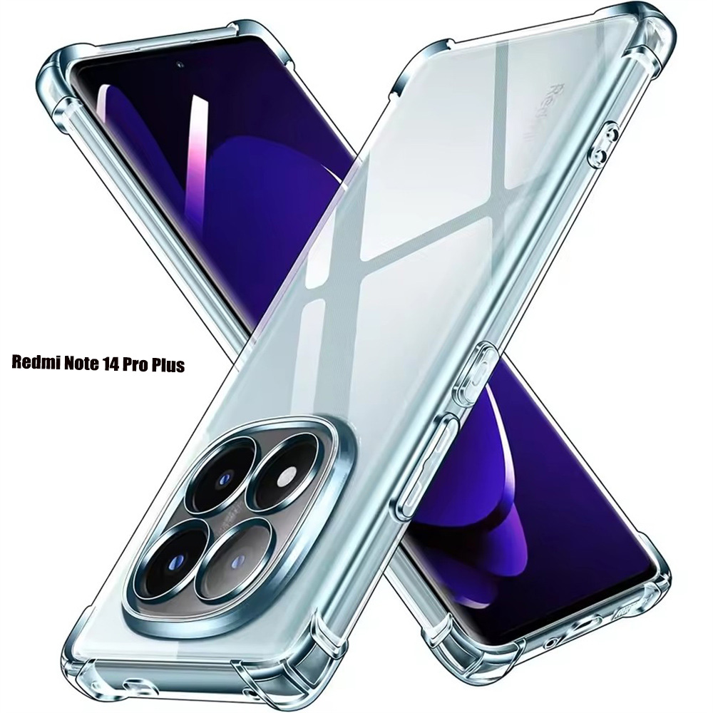 Shockproof Silicone Soft Case For Xiaomi Redmi Note 14 Pro Plus 4G 5G Case For Redmi Note14 13 12 11 Pro Plus Thin Clear Cover