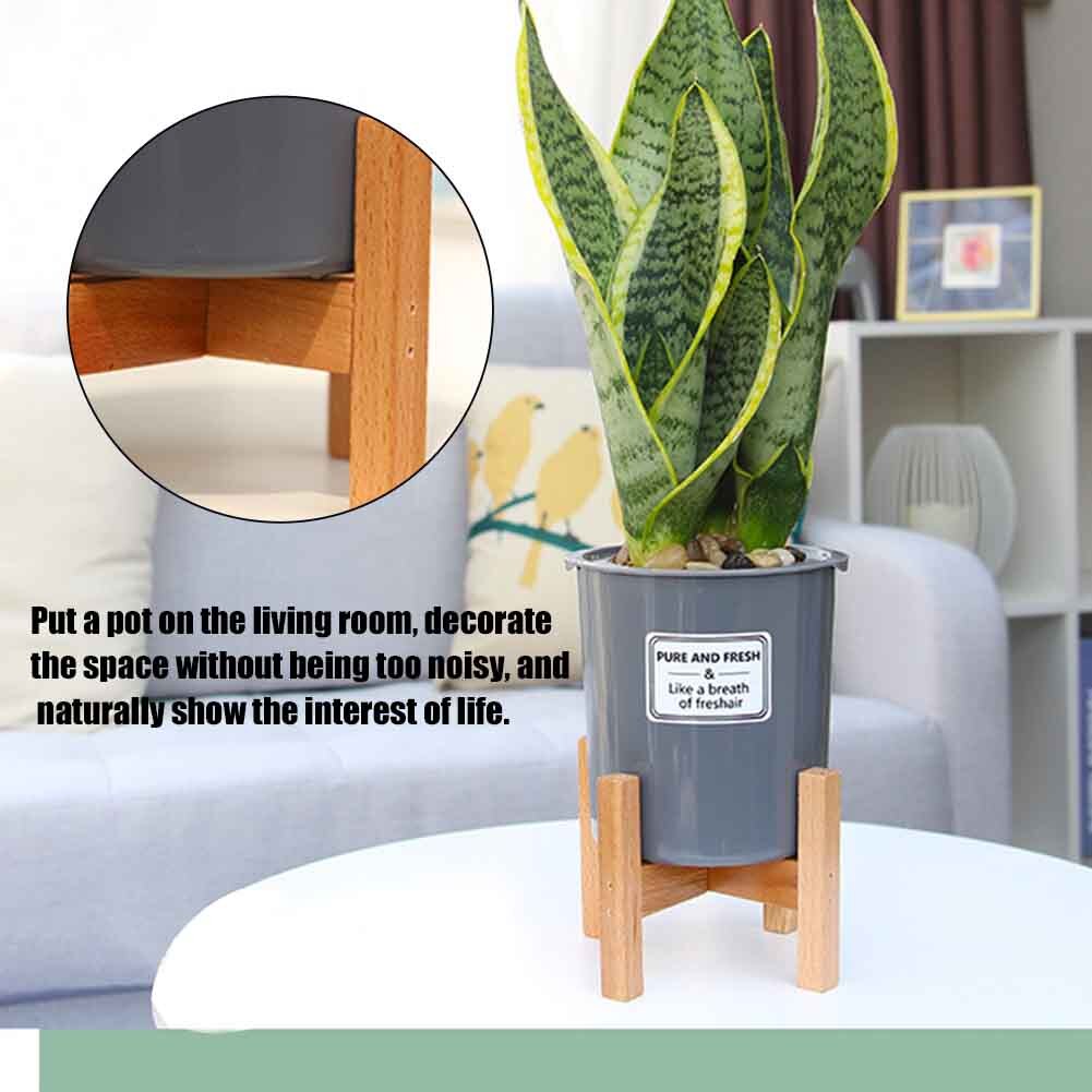 Trädgård bonsai mitten av århundradet kontor växtställ inomhus utomhus blomkrukhållare heminredning icke vinglig trä display hylla: S