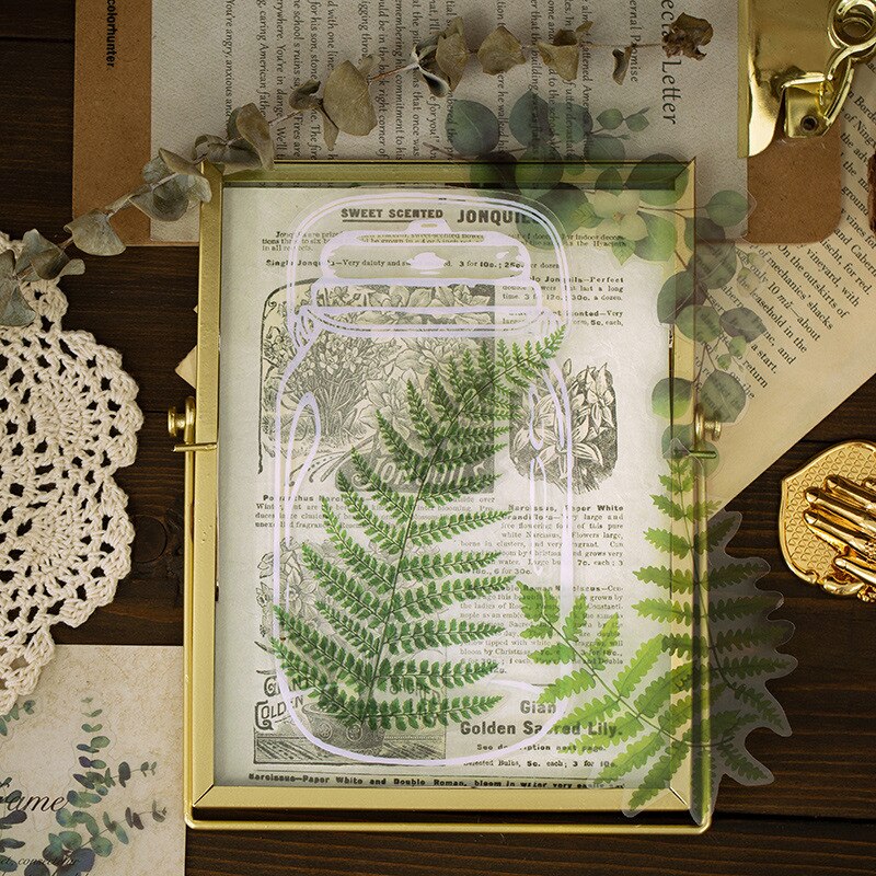 Mohamm 11 stk institut for botanik serie klistermærker dekoration scrapbooking papir stationær skoleartikler