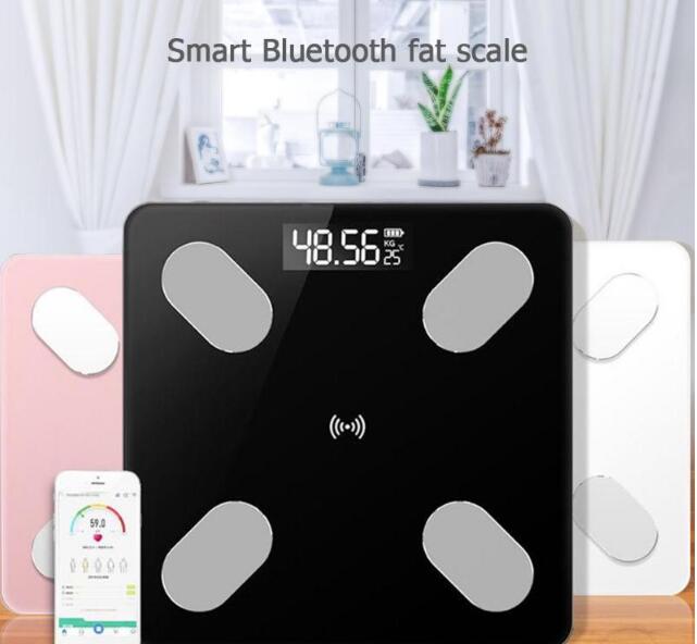 LCD Digital Body Index Fat Scale Electronic Smart Voice Bluetooth APP Electronic Scales for Apple/IOS Bathroom Household Balance