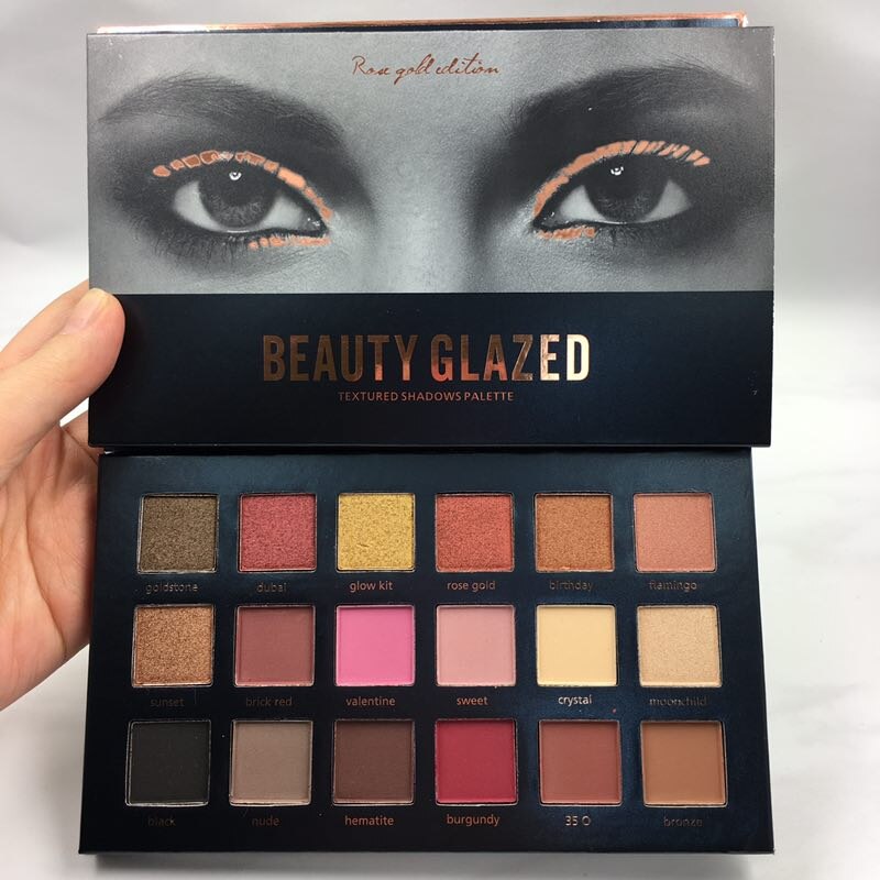 BEAUTY GLAZED Brand 16 Color Pressed Shimmer Matte Glitter Eyeshadow Diamond Rainbow Make Up Cosmetics Eye shadow Magnet Palette: 18COLOR
