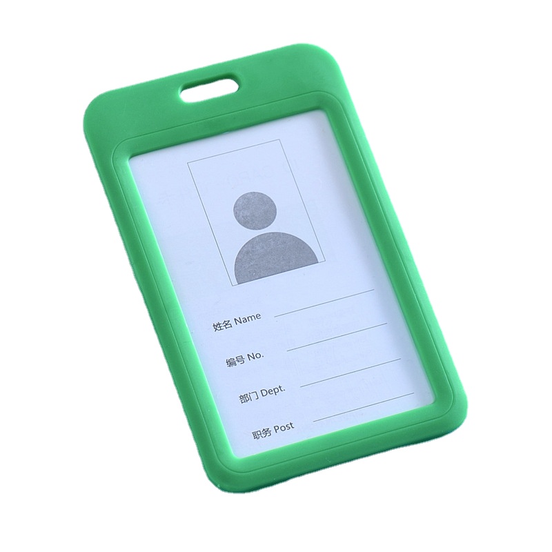 2pcs/set Double Transparent Card Holder Pass Work Permit Sleeve Case for Staff Nurse Workers ID Badge Holder Cards Protector: ROSE RED