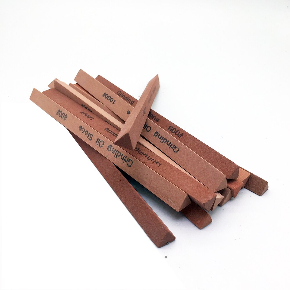 120#-1200# triangle oil stone strip Red corundum Knife whetstone 150*10mm