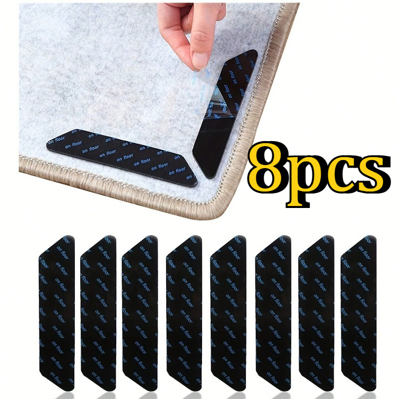 8 STuks Vloerkleed Grippers - Herbruikbare Antislip Tapijtstickers voor Houten Vloeren: Default Title