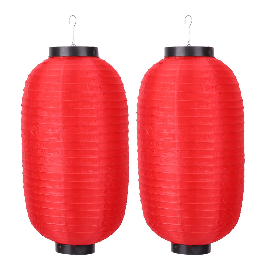 2 stücke 25cm Chinesische Lange Förmigen Tuch Laternen Pflaume Blüte Hochzeit Party Hängen Laternen Hause Restaurant Dekoration Laterne Lampe: Stil F 8Zoll rot