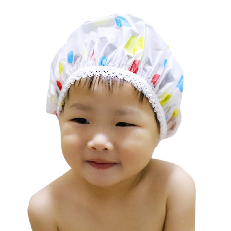 Børn baby børn vandtæt elastisk brusebad bad salon salon hår hoved shampoo cap: 1