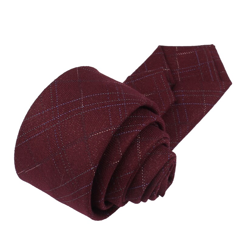 Cravate en laine de coton pour hommes | Cravate de décontractée, cravate étroite à carreaux, Corbata Slim, cravate de mariage, costumes d'affaires