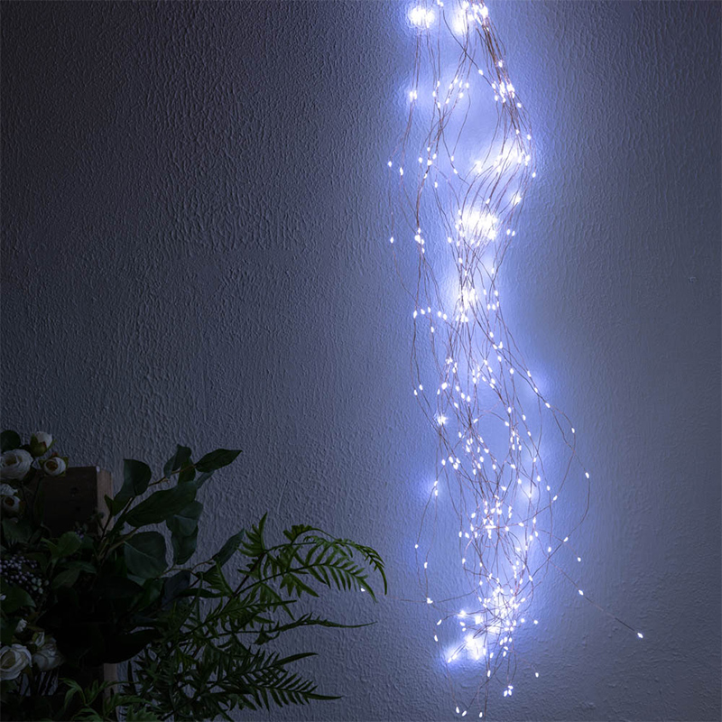 RGB Christmas Tree Branch Lights Battery Timer Outdoor Led Waterfall Lights Decoration Outdoor Home Christmas Wedding Ornaments: WHITE