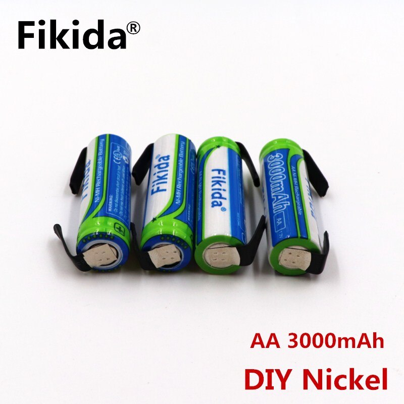 2S20 PCS lot AA battery 1.2V 3000mAh Rechargeable NiMH 14430 Battery with Solder Pins for DIY Electric Razor Toothbrush Toys