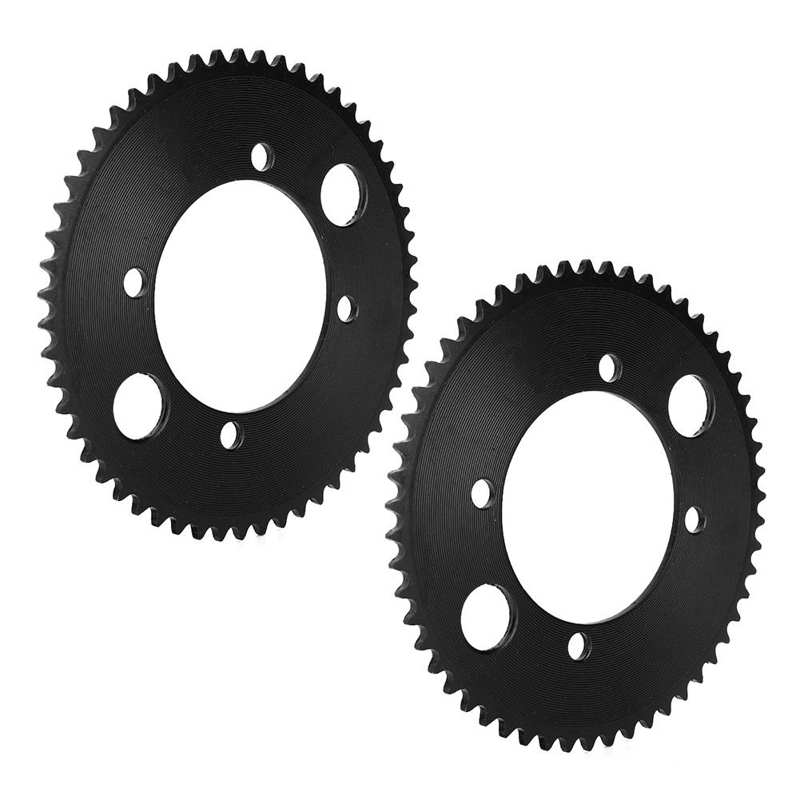 2 Stück Kettenrad Set - 25H 55T 54mm - Edelstahl Schwarz - Für 47ccm/49ccm Mini Motorrad & ATV