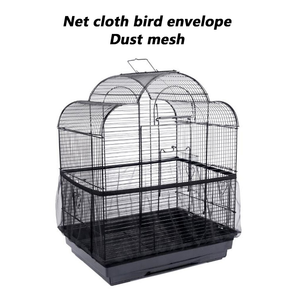 Nylon Mesh Bird Cage Cover Dust Proof Skirt Net Bird Cage Parrot Cage Net Easy Cleaning Seed Catcher Guard Pet Accessories