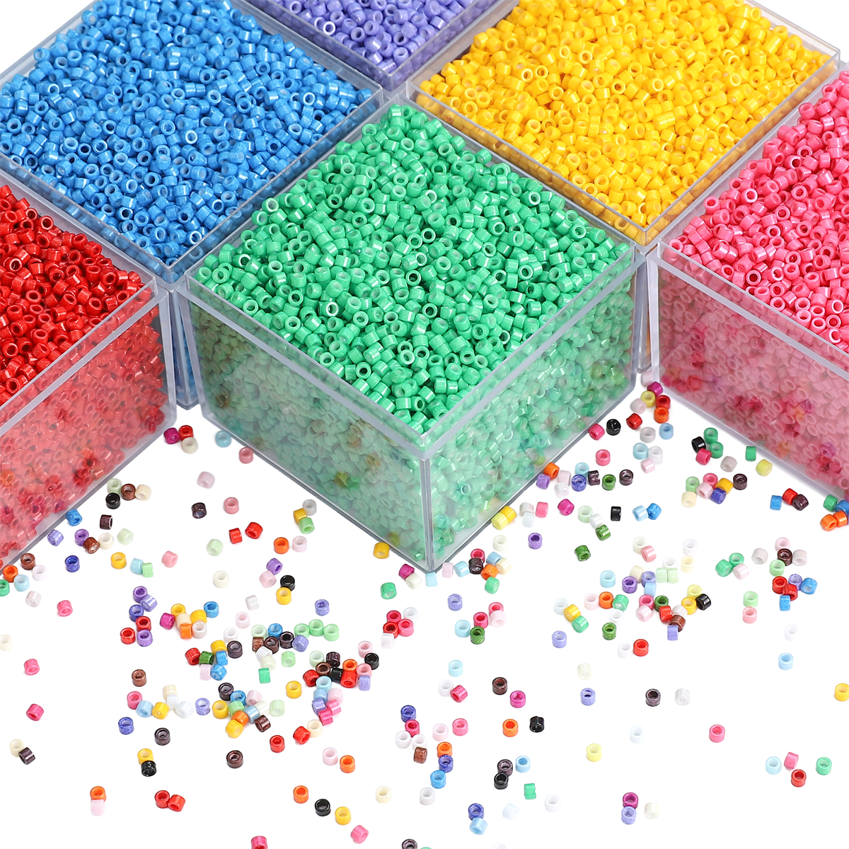 10g 1.6mm perle de riz peinture à l'huile perle Antique couleur perles de verre uniforme perles de rocaille d'espacement en vrac pour la fabrication de bijoux bricolage couture