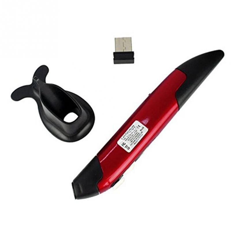 2.4G Draadloze Optische Presenter Ergonomisch Pen Muis Voor Tablet Laptop Pc Desktop Pen Vormige Voor Handschrift Input Muis: Red
