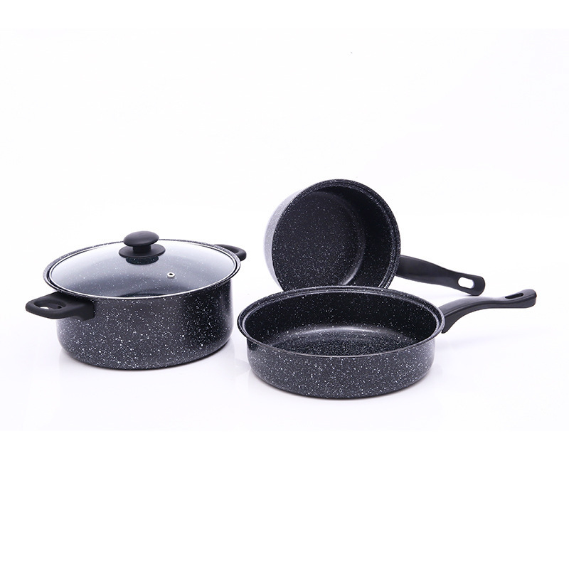 3Pcs/set Maifan Stone Cooking Pot Stockpot Gas Induction Cooker Soup Pots Safe Nonstick Pan Household Canning Pot: Default Title