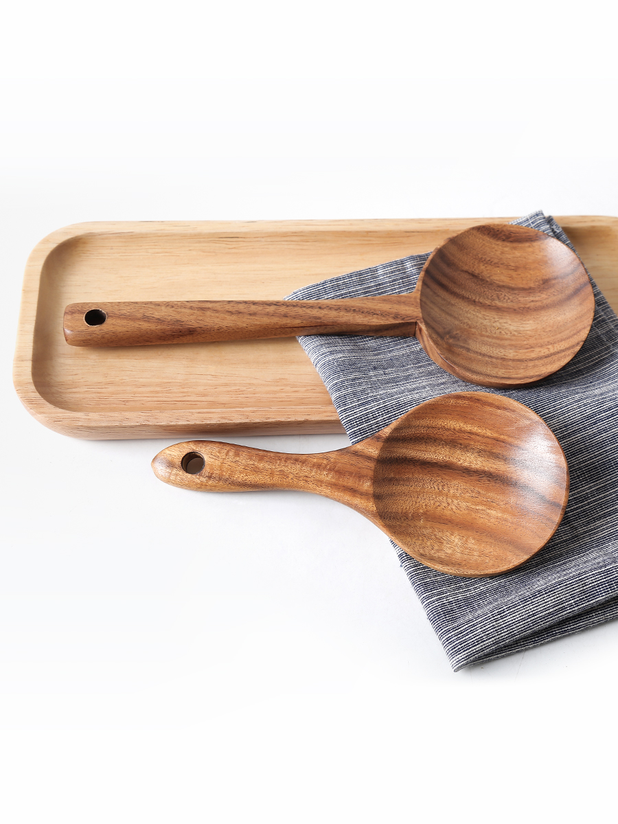Teak Wood Spatula Spoon Colander Chopsticks Tablespoon Kitchen Wooden Soup Long handle Spoon