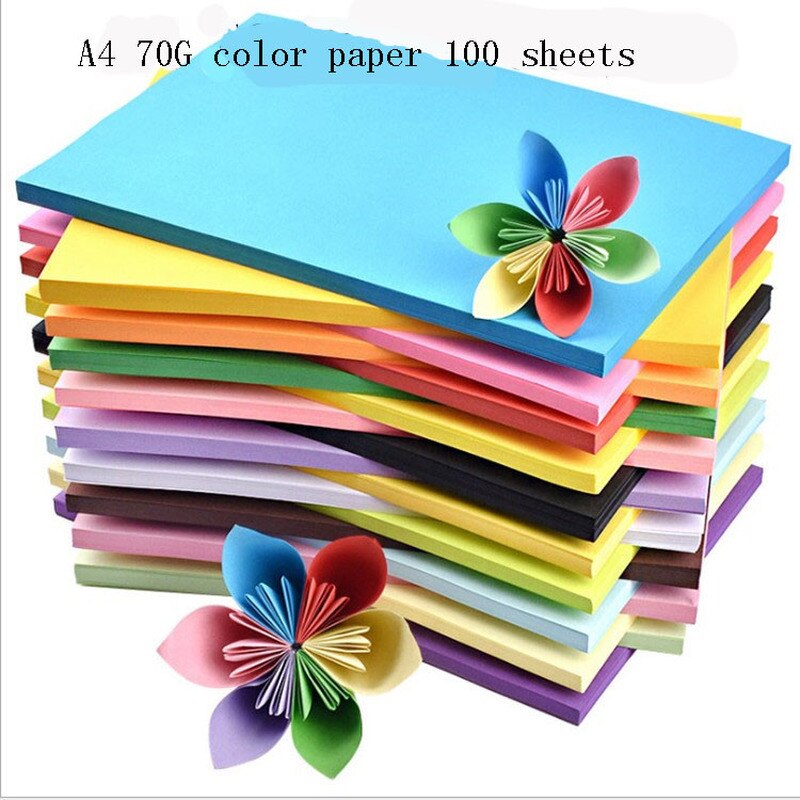 70G A4 Kopieerpapier, Kleurendruk Papier, Handgemaakte Origami, Reclame Papier, 100 Vellen Gemengde Kleur Papier
