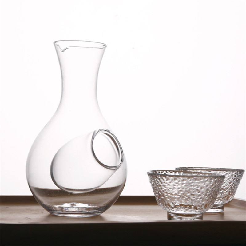 Creatieve Japanse Stijl Glas Wijn Fles Duim Gat Sake Ijs Kruik Unieke Wijn Decanter Bar Cocktail Champagne Koeling Gereedschap