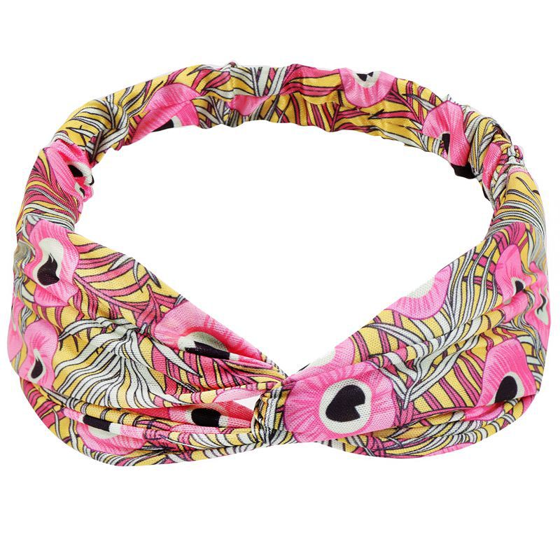 Haarbänder mit pfauenmuster, elastische haarbänder mit kreuzknoten, schnelltrocknend, sport-schweißband, weiches wildleder-bandana, haaraccessoires: Q6