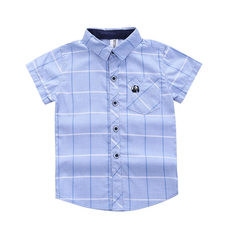 Kinder kurzarm Shirt Trend kinder Kleidung Koreanische Druck Hemd Kinder Kleidung der Junge Sommer Hemd: Light blue / 100CM