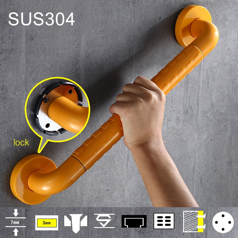 Pasamanos de ducha montado en la pared para baño, barra de agarre de seguridad para inodoro, soporte antideslizante, mango de agarre de bañera de acero inoxidable, toallero