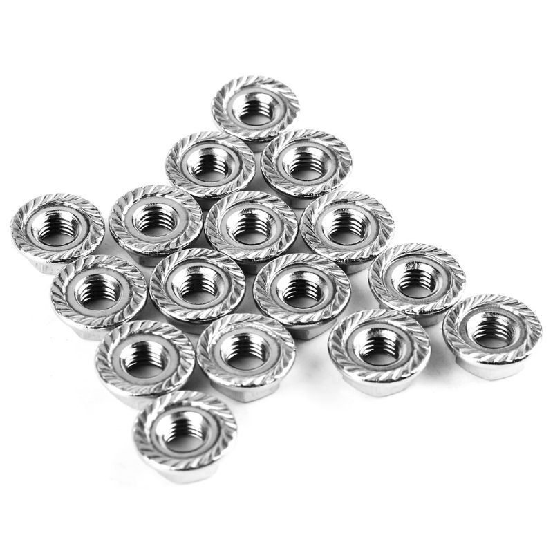 20PCS M6/M8 Stainless Steel Flanged Hex Nuts Antiskid Lock Nut Screw Cap with Serration for 3D Printer Parts Accessories