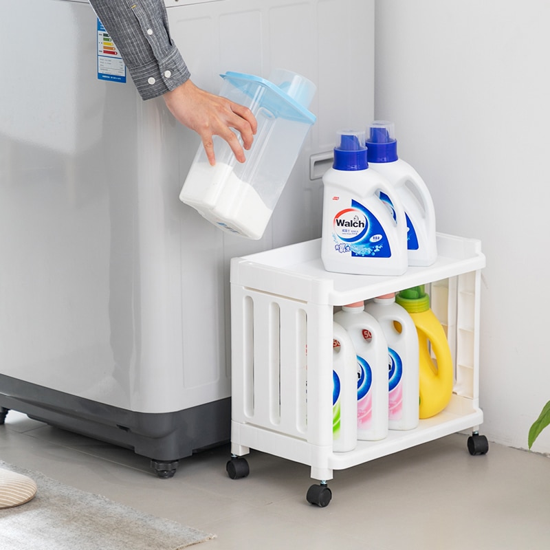 Hylle gulv flerlags oppbevaringsstativ plast dårlig toalettbelte hjul avtakbart gulv etterbehandling hylle oppbevaringsstativ  wf3141349
