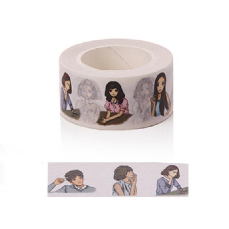 Retro de personaje de dibujos animados japonés Washi Tape de papel adhesivo álbum Etiqueta de cinta adhesiva Scrapbooking DIY etiqueta engomada: style D-3