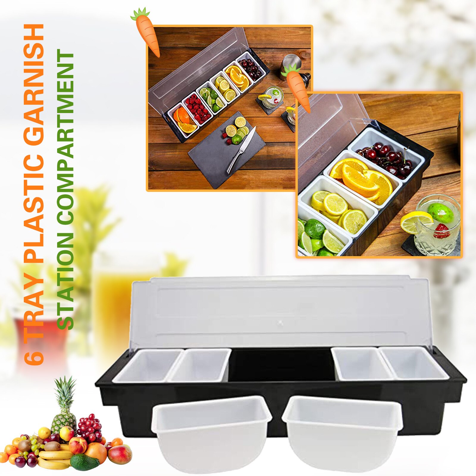 Kitchen 6 Compartment Seasoning Case Bar Condiment... – Grandado