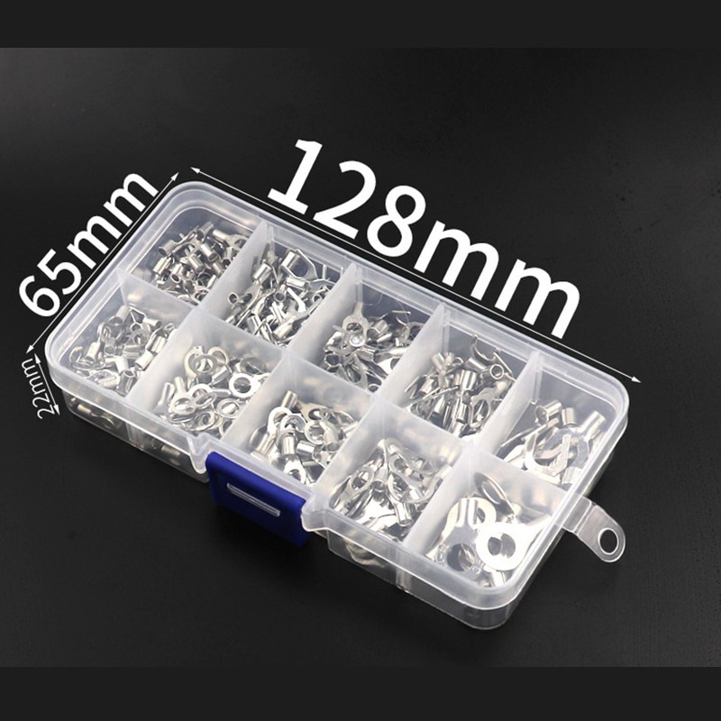 320Pcs/Box Terminals Non-Insulated Ring Fork 10 In 1 U-type Brass Terminals Assortment Kit Cable Wire Connector Crimp Spade