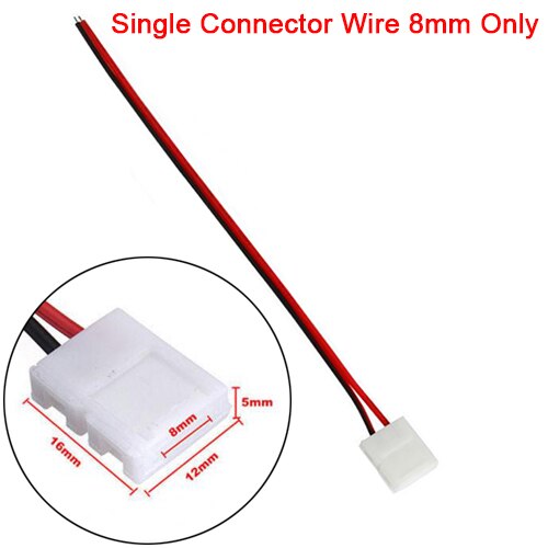 8Mm 10 Mm 2Pin Led Strip Connector Geen Behoefte Solderen Strip Strip Of Strip Power Voor Enkele kleur 5050 3528 Led Striplight: 8mm 1Way Connector