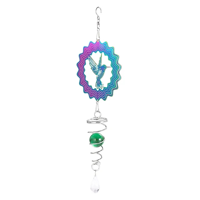 Stabilisateur de vent de couleur dégradée, boule d'observation, queue en spirale, arbre de vie, carillons éoliens, pendentif, décor suspendu de jardin: Rose