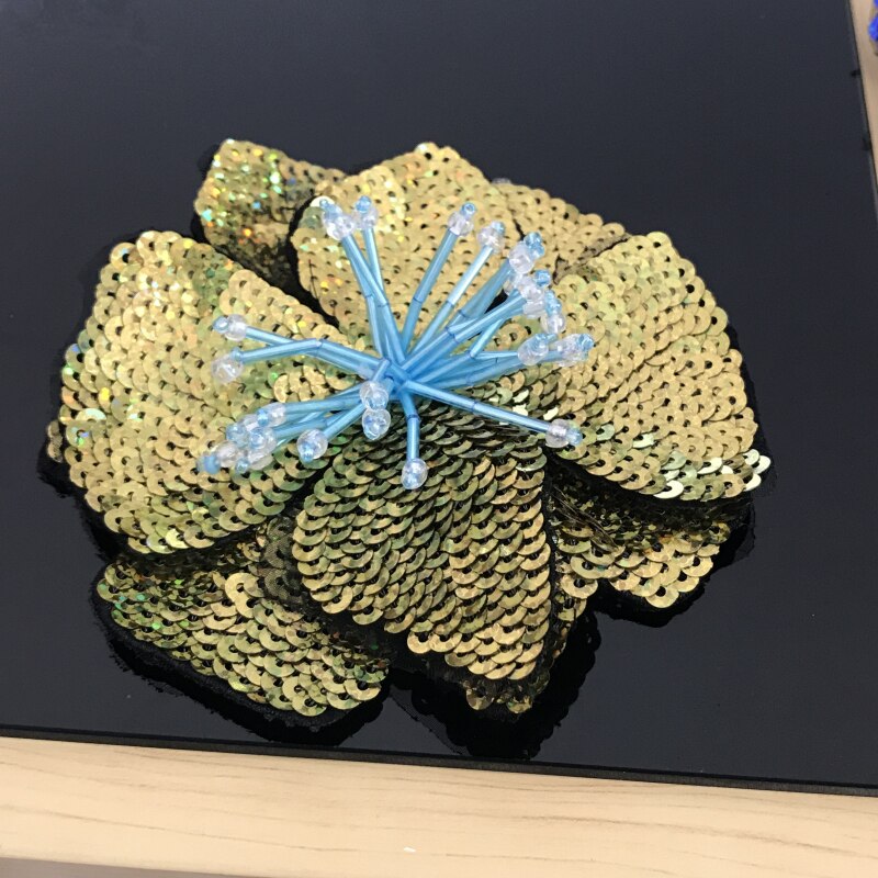 2 Stuks Bloem Pailletten Kralen Patch Applique Vintage Geborduurde Naaien Patch Accessoires Voor Kleding Mode Decoratie Patches