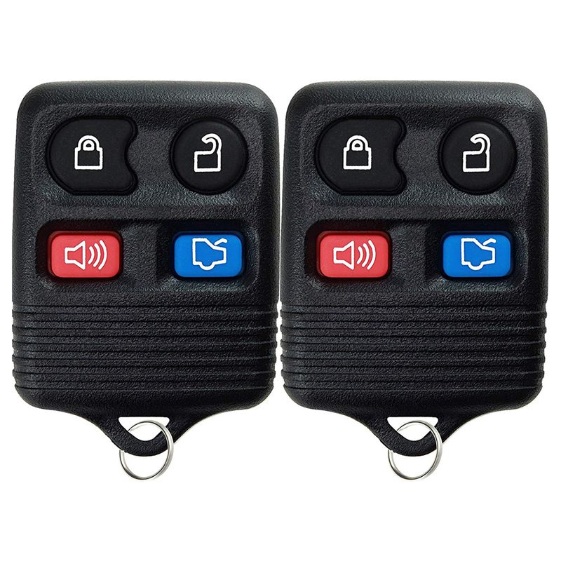 2Pcs Key Replacement Keyless Entry Remote Control Key Fob Clicker Transmitter - Black