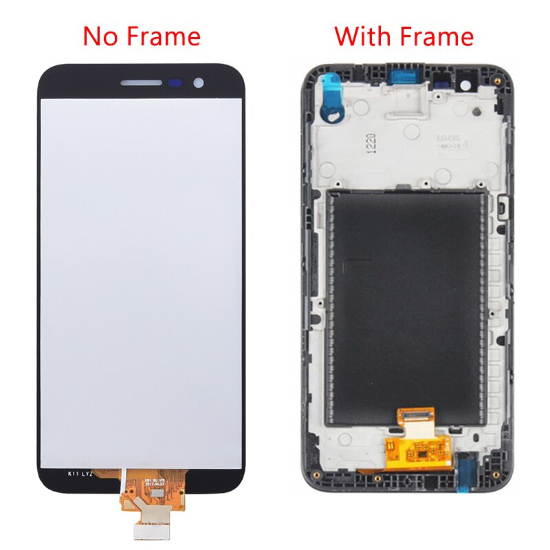 Original för lg  k10  m250 m250n m250e lcd-skärm pekskärm 5.3 tums digitaliseringsenhet med ram för  k20 plus display