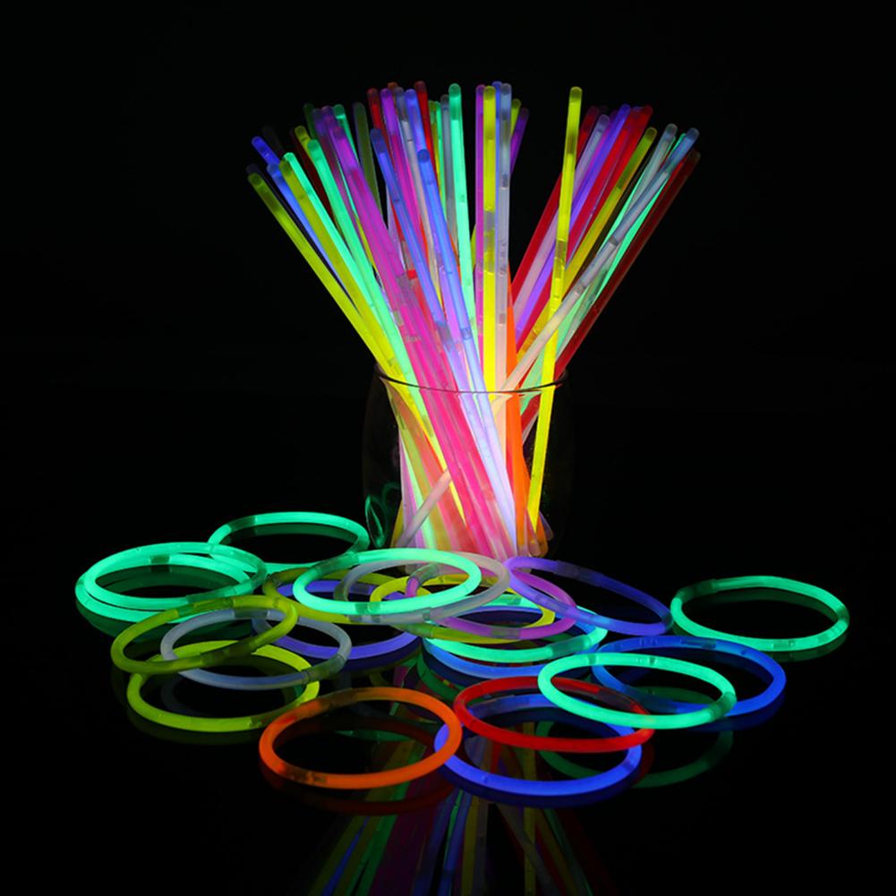 100Pcs Glow Stick Armbanden Multi-purpose Plastic Bendable Halloween Glow Sticks Bulk Glow Sticks Home Decor