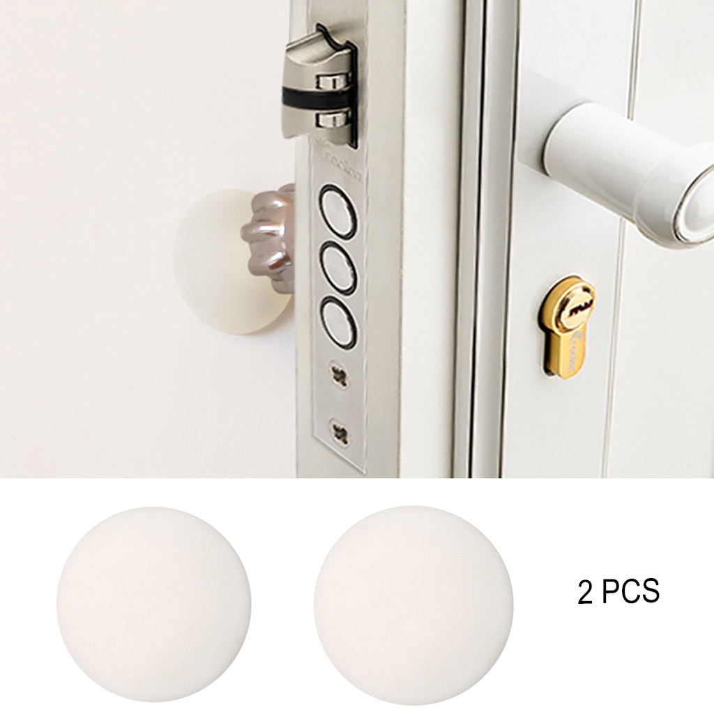 2pc Self Adhesive Rubber Round Home Back Door Crash Pad Wall Protector Door Stopper Protect Handle Bumper Guard Stopper