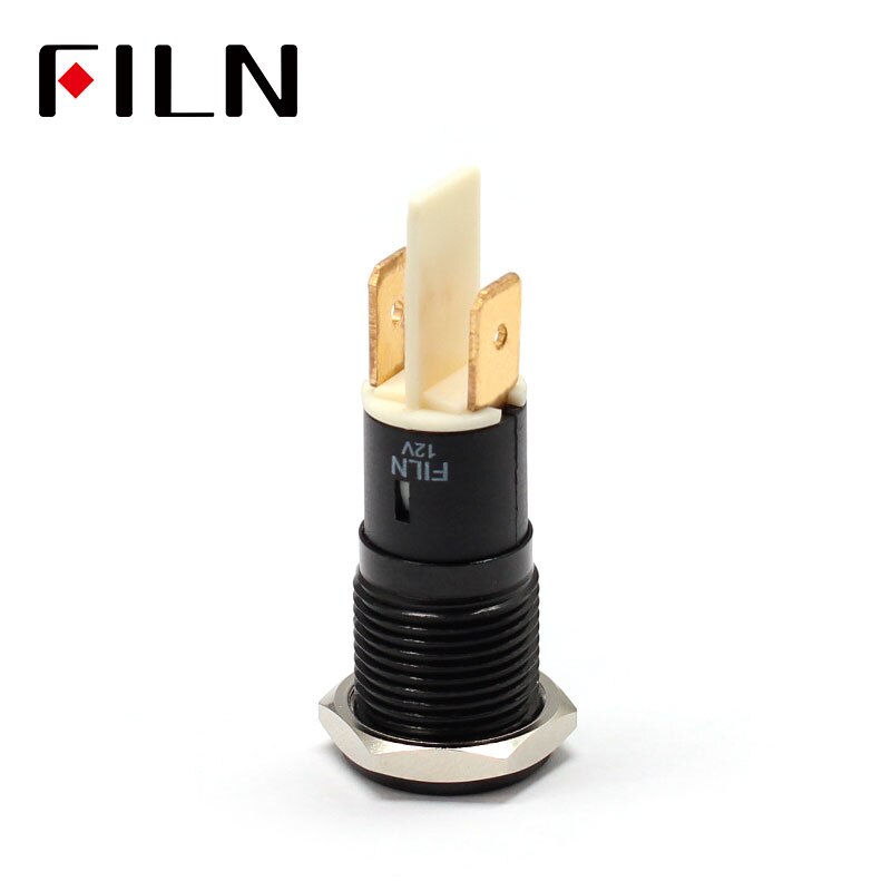 FILN – voyant lumineux led 12v avec broche, symbole de feux de route, pour tableau de bord de voiture, coque noire, 14mm