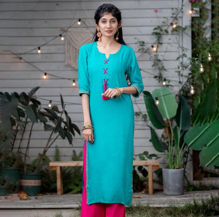 India Tops For Woman Ethnic Styles Print Sets Cotton Linen Thin Lehenga Choli Elegent Lady Top Pants