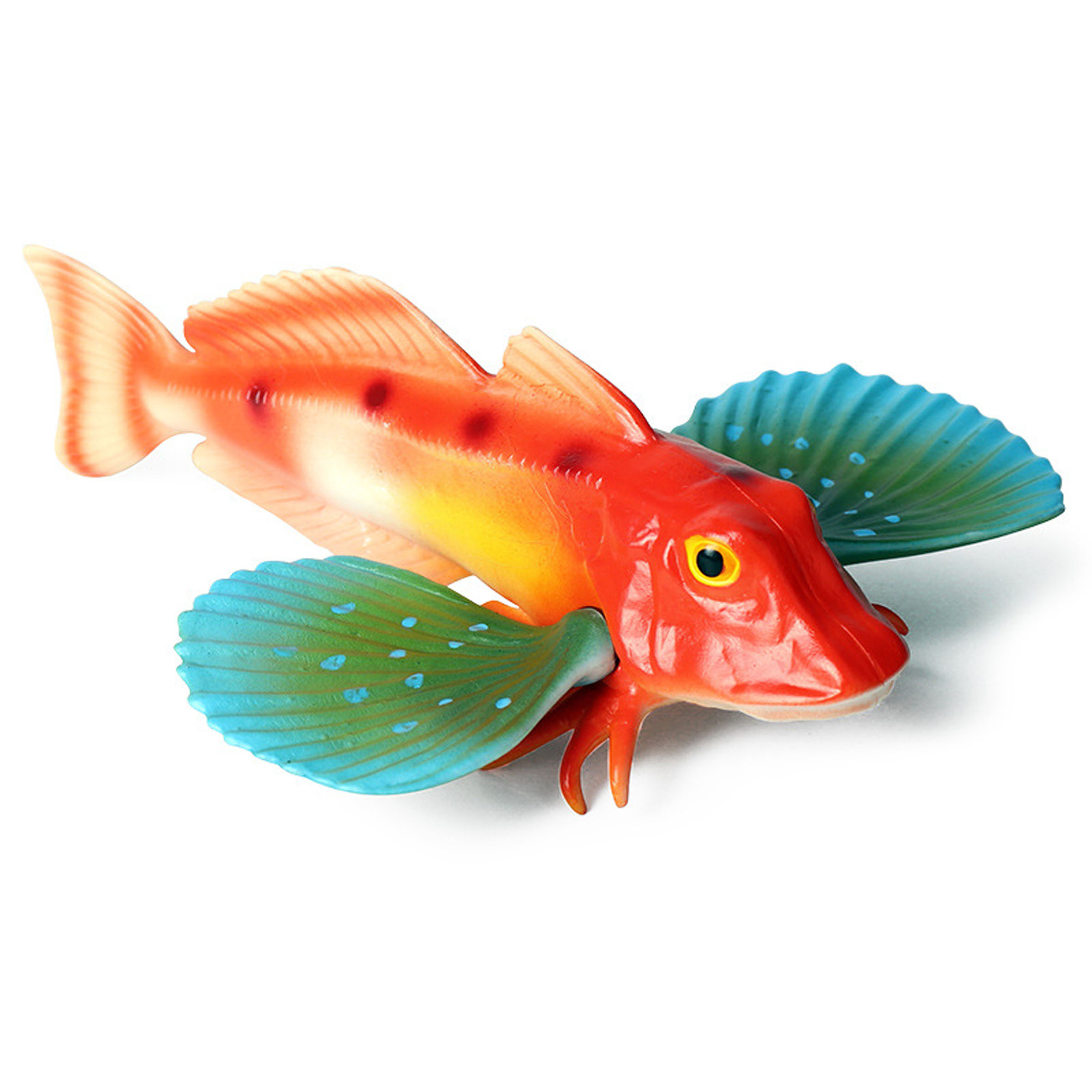 Figura de pescado bluefin gurnard de plástico, juguetes educativos de peces marinos, figura realista de animal marino, juguete de fauna , para niños