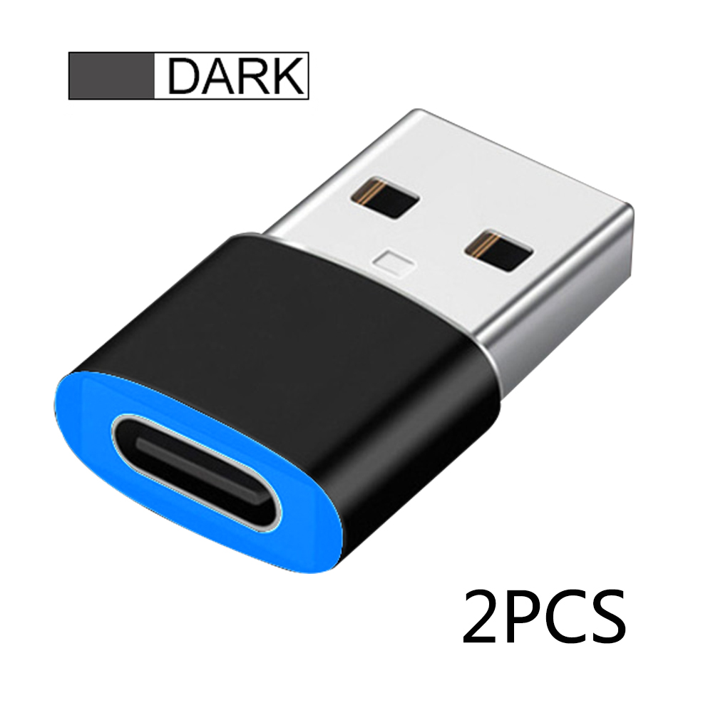 2pcs usb c adaptador otg tipo c para usb adaptador tipo-c otg adaptador cabo para iphone 12 pro max para airpods 1 2 3 telefone adaptadores usb: YELLOW