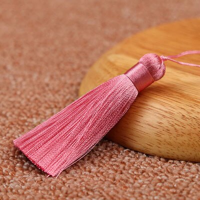 2 stücke 8cm Polyester Seide Quaste Pinsel Anhänger Ohrring Charme Satin Quaste DIY Schmuck Machen Hochzeit Wohnkultur zugriffs: Pink