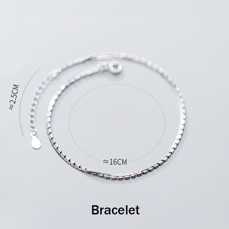 925 Enkelband Vrouwen Sterling Zilver Vrouwelijke Eenvoudige Mode Geometrische Armband Fijne Ketting Voor Dames Zoete Esthetische Sieraden: Bracelet