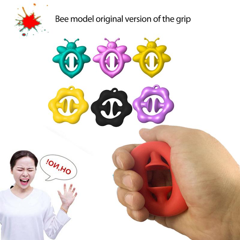 Silicone Hand Grip Gripping Ring Finger Forearm Trainer Fidget Toy Carpal Expander Muscle Workout Exercise Gym Fitness Unzip Toy