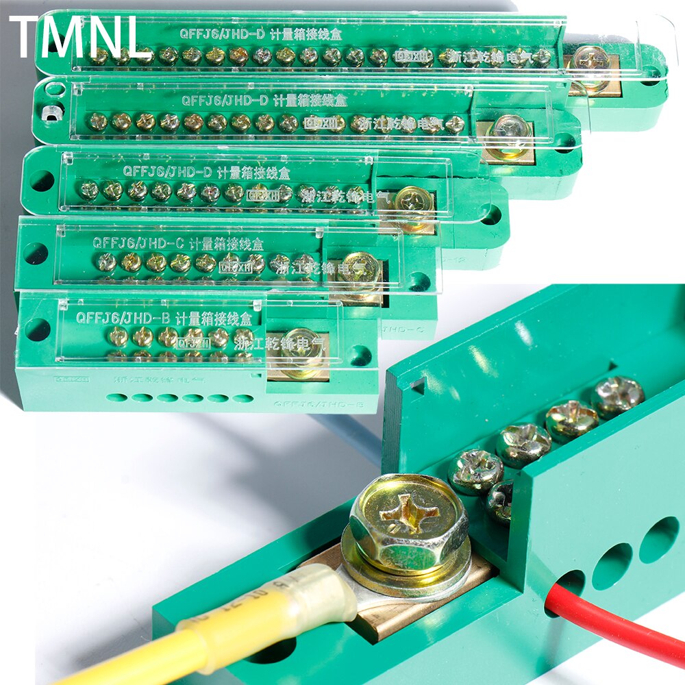 Wire Row Terminal Block Copper wiring Ground Electrical Connector Bar Unipolar Splitter Junction Box Retardant Metering Cabinet