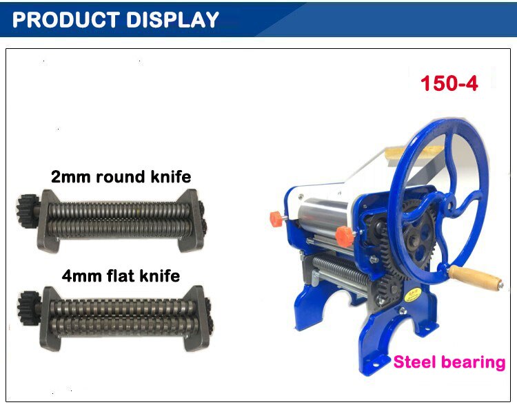 150 – 4 pétrissage manuel Double face Machine en acier inoxydable, Machine à presser manuelle domestique petite Machine à pâtes multifonction: 150-4 steel bearing