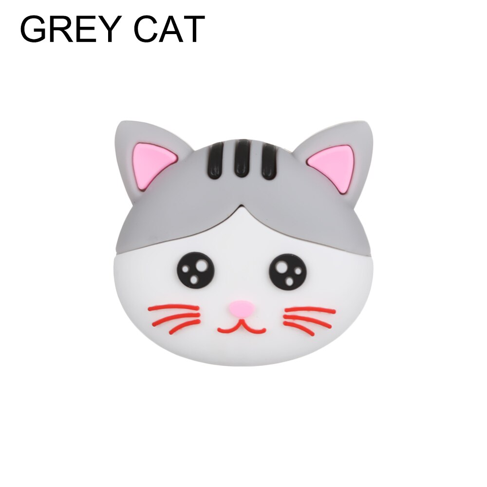 Anti-collision Stickers Pad Cartoon Wall Back Door Handle Stopper Door Lock Mute Shock Rubber Pad Child Safety Handle Bumper: grey cat