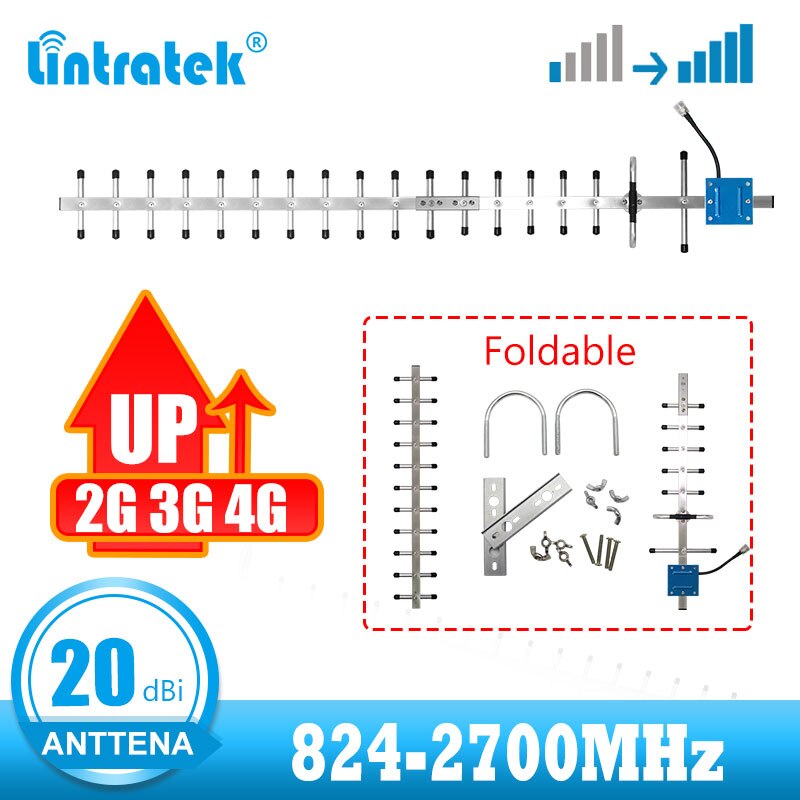 20 Dbi 2G 3G 4G Cellulaire Versterker Outdoor Yagi Antenne 824Mhz Tot 2700Mhz Voor Gsm cdma Umts Lte B7 Signaal Booster Repeater