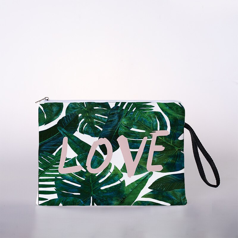 Groene Plant Print Cosmetische Tas Reizen Outdoor Meisje Dames Cosmetische Tas Toiletartikelen Opbergtas Dames Opslag Cosmetische Box: 4