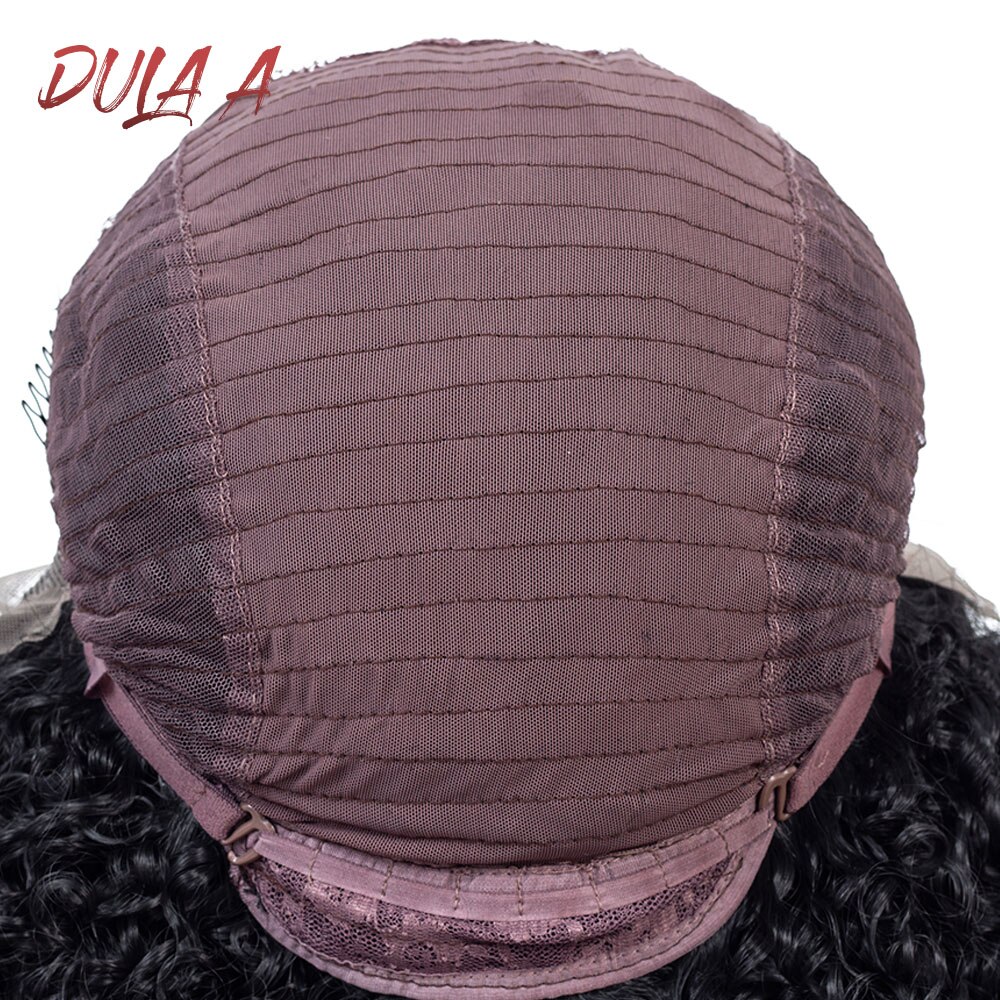 Dula  a 14 tommer ægte hår sort kort bob straight syntetisk limfri front blonde paryk midterste del til sorte kvinder øre til øre blonder